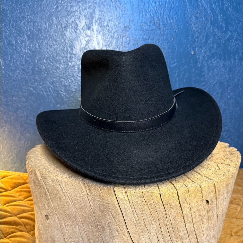 SUNDRY AFTERNOONS Black Wool Felt Hat with Leather Band - Picture 2 of 9